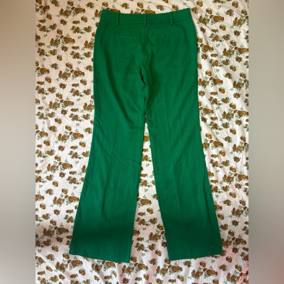 ANTHRO Elevenses the Brighton Kelly Green Linen Blend Pants Size 4 - Picture 11 of 13